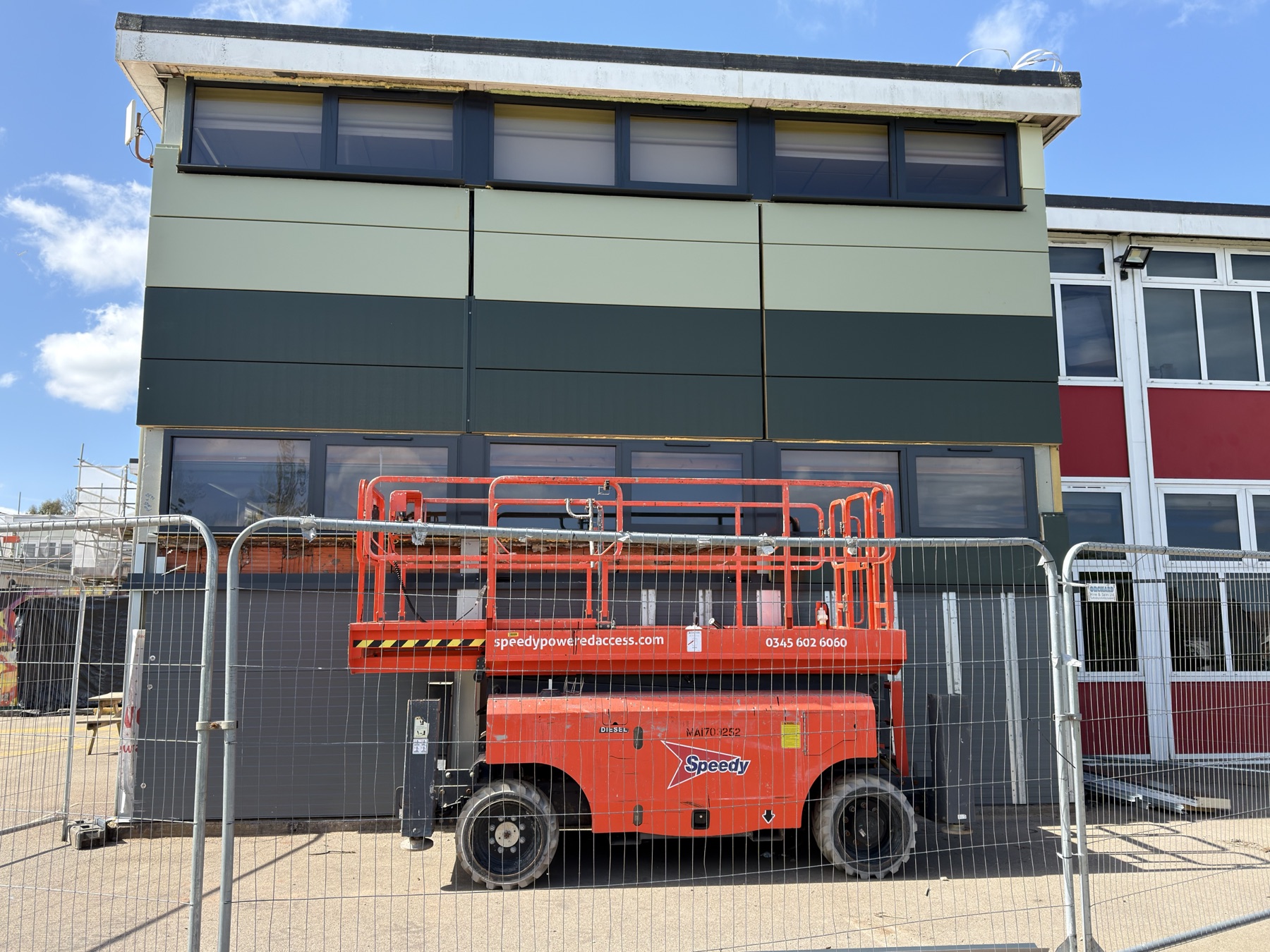 Kingspan panel installation at a live school facade environment in Bristol.