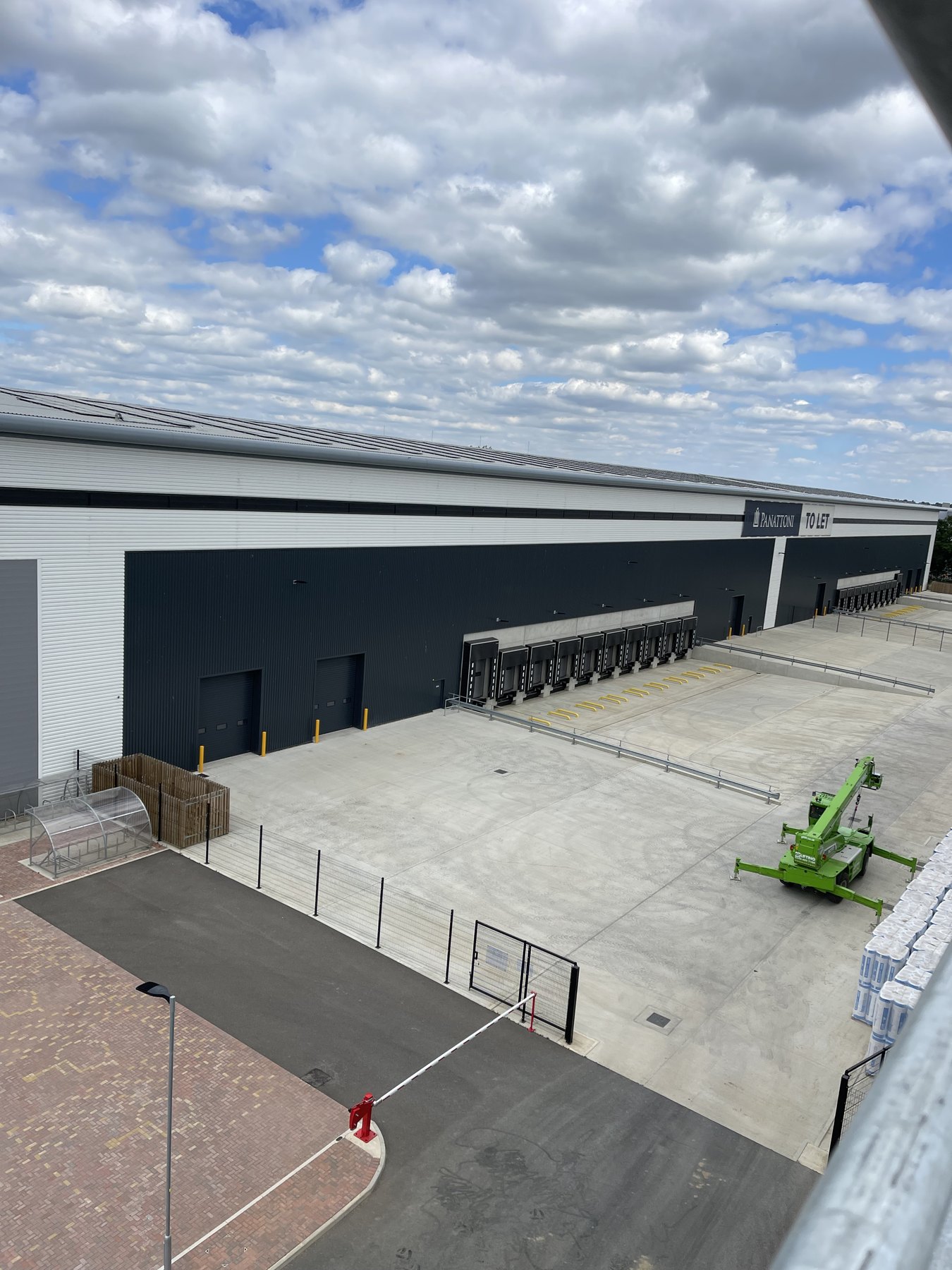 Final wide view of industrial data centre envelope and external facade areas